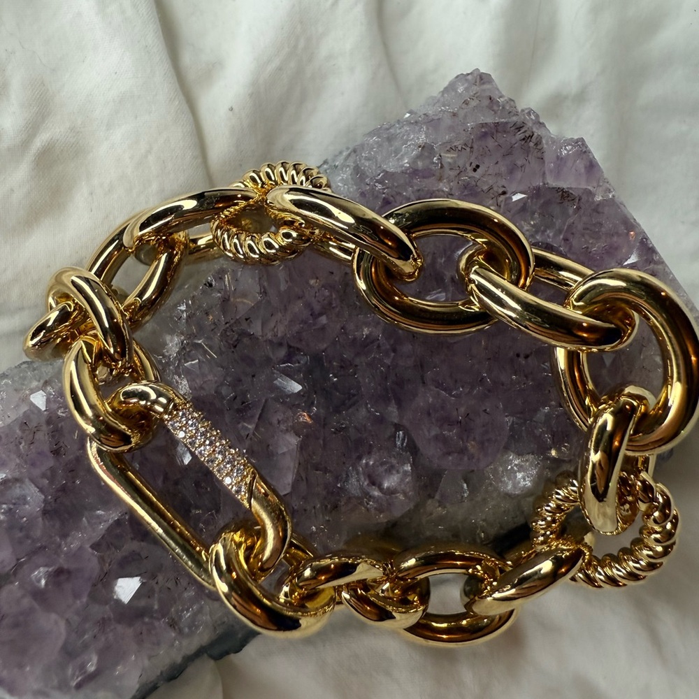 Adornmode gold tone bracelet with CZ. Brand new!